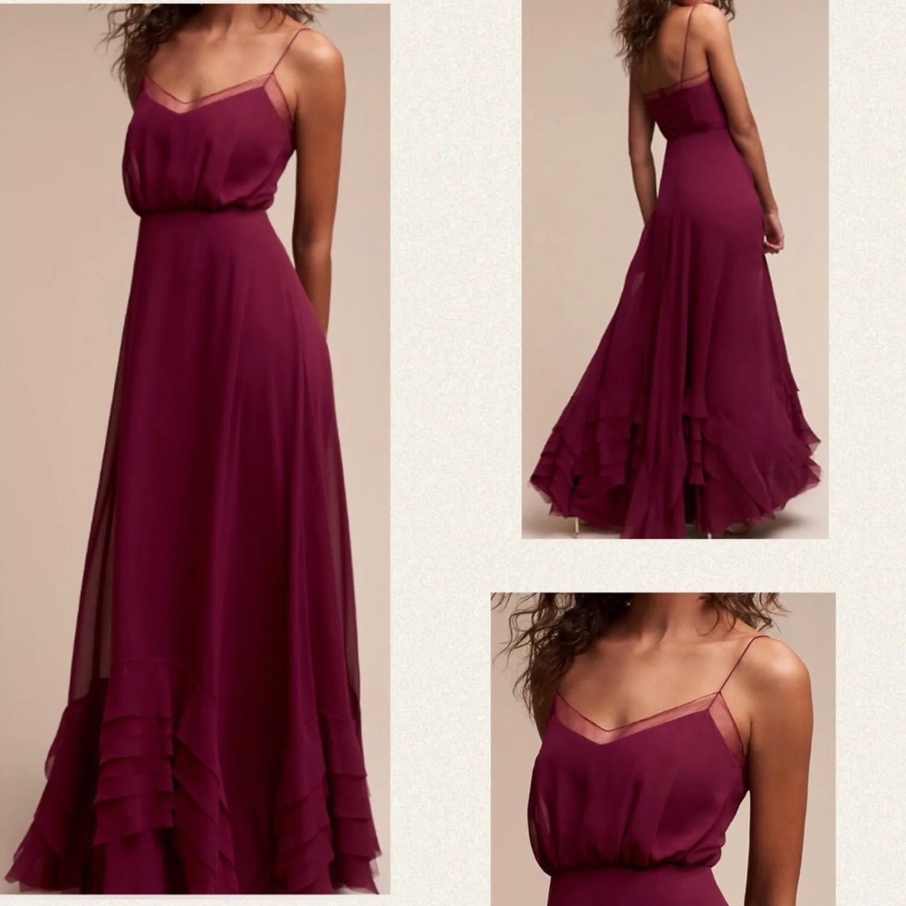 BHLDN x Watters Black Cherry Dove Maxi Dress
